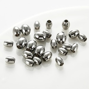 30 perles entretoises en acier inoxydable 4/5/6 mm, ovales lisses argentées, pour la fabrication artisanale de bracelets, colliers et bijoux DIY - Product Image 1