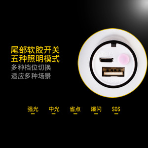 Lampe torche Juyingyang 13cm 2.7cm rechargeable à LED en alliage d'aluminium pour l'extérieur - Product Image 5