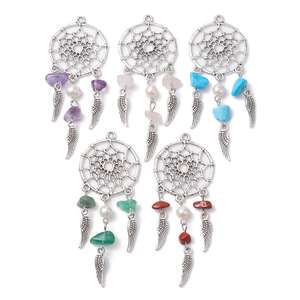 Llavero Personalizado de Cristal Natural con Atrapasueños, Perlas y Borlas DIY - Product Image 3