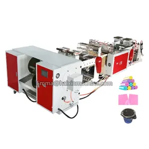 Single layer PE plastic roll and folding automatic garbage bag making machine