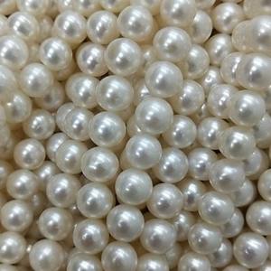 Collier de perles d'eau douce rondes de 8-9 mm en gros, semi-finies avec de légères imperfections, forme de pomme de terre, couleur, perles en vrac - Product Image 5