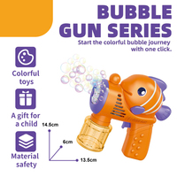 Pistolet à bulles électrique 8 trous pour jeux d'extérieur, série de créateurs de bulles en forme de poisson de dessin animé pour l'extérieur