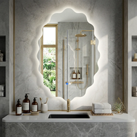 Accessoires de salle de bain LED, miroirs muraux, miroirs sans cadre, miroirs éclairés, miroirs ovales irréguliers