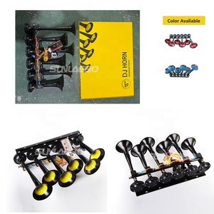 Gran Oferta SUNLAEBO Bocina de Aire Musical Coaxial con 6 Trompetas y 33 Melodías, Amarillo y Negro, Tipo <span class=keywords><strong>Basuri</strong></span>, Sistema de Alarma de Seguridad 12V 120-150dB - Product Image 6