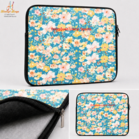 Pochette pour ordinateur portable en néoprène à imprimé floral personnalisé en usine, sacoche pour ordinateur portable avec fermeture éclair, étui de transport, housse pour ordinateur portable, étui pour tablette iPad