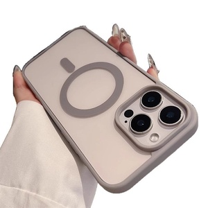 Funda Transparente para Teléfono con Borde Color Macaron, Resistente a Impactos y Caídas, Carga Magnética, Silicona y PC, para 12 13 14 15 16 17 18 - Product Image 5