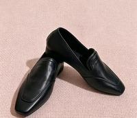 Chaussures plates pour femmes en cuir de haute qualité, nouvelle collection printemps, mocassins à bout carré à enfiler