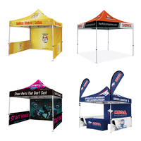 Tente Pliante d'Extérieur Imperméable Gazebo 3x3m, Promotionnel pour Événements Publicitaires, Barnum Pliant
