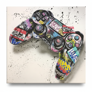 Toile décorative Graffiti Manette de Jeu : Décoration Urbaine pour Chambre de Gamer, TOILE ENVELOPPEE - Product Image 2