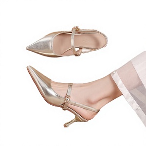 Women PU Upper Sharp New Fashion High Shallow Stiletto Wedding Party Pumps Breathable Spring Autumn <b>Summer</b> Buckle Strap <b>Sandals</b> - Product Image 4