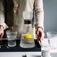 Lot de Bouteilles en Verre Borosilicate à Grain Vertical Personnalisées, Design Moderne, Grande Capacité, Idéal pour les Cadeaux