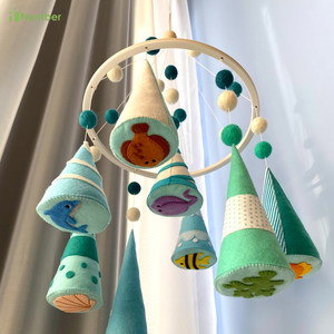 Jouets éducatifs neutres nautiques nouveau-né sous la mer <span class=keywords><strong>pépinière</strong></span> océan feutre bébé Mobile avec étoile de mer coquille baleines <span class=keywords><strong>dauphin</strong></span> - Product Image 4
