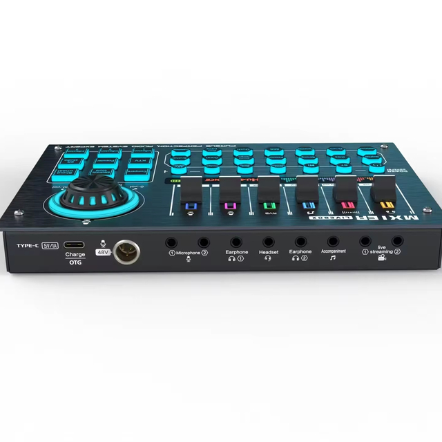 All-In-One Microphone Live Broadcast USB Mixer With XLR Microphone Recording Podcast Sound Card for Live Recording