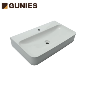 Lavabo Rectangular de un Solo Orificio, Diseño Moderno, Duradero, Ecológico, Fácil de Limpiar, Sanitario Europeo con Tirador de Perilla - Product Image 1