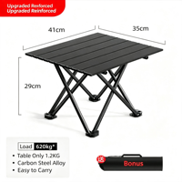 Table de pique-nique pliable portable en aluminium ultralégère réglable en hauteur pour l'extérieur