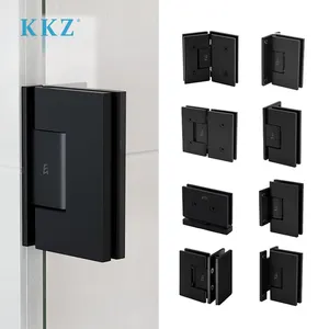 KKZ bagno residenziale commerciale Hotel doccia porta vetro profilo quadrato nero opaco cerniere in acciaio inox 304
