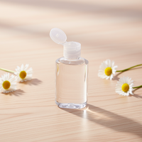 Bouteille plate transparente octogonale en PET de 60 ml avec bouchon à clapet, vide, pour gel désinfectant pour les mains, liquide, eau, sérum de soin de la peau