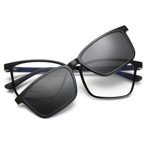HW929 <b>Clip</b>-on Sunglasses UV400 Protection Magnetic For Men Women Unisex Square <b>Frame</b> Ac Lens Customized - Product Image 4