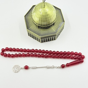 ลูกประคำมุสลิม 10 มม. 45 เม็ด, ลูกปัดอะคริลิกสีแดง, มิสบาฮ์อิสลาม, อิมาม ซุบฮาคบาร์ สระว่ายน้ำ, สรรเสริญพระเจ้า, ทิสบีฮะ โรซารี - Product Image 6