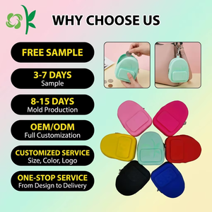 OKSILICONE Customized Design Promotion Gift Wholesale Silicone Coin Purse Bag with Zipper for Decoration Silicone Child Storage - Product Image 1