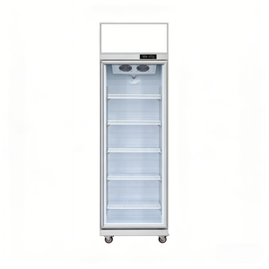<span class=keywords><strong>Réfrigérateur</strong></span> commercial pour boissons, vitrine verticale à porte unique avec congélateur supérieur - Product Image 2
