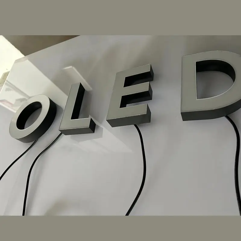 Alta qualidade LED sinais eletrônicos ABS frontlit letras luminosas para empresa Showcase OLED levou LOGO Signage