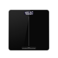 CHANGXIE Balance de graisse corporelle intelligente en verre à quatre points de 180kg avec corps noir et pesage électronique
