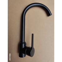 Robinet de cuisine moderne en acier inoxydable, monocommande, finition brossée, à poser sur comptoir, mitigeur eau chaude et froide