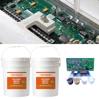 Composé d'encapsulation en silicone noir/blanc 1:1 à faible viscosité et haute conductivité thermique, colle de scellement à durcissement à l'air ambiant pour