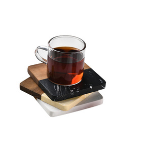 Accesorios de Cocina, Salvamanteles de Madera con Diseño de Mármol, Posavasos Cuadrado de Madera para Té y Café - Product Image 4