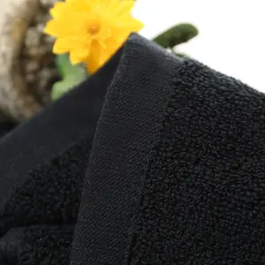 Wholesale Beauty Hand Face Bath Black Cotton Towel Black Towel Custom Logo