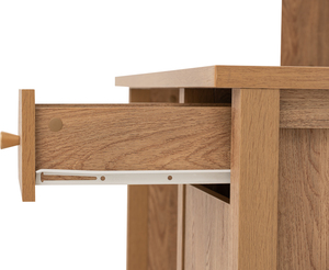 Functional Oak Colour RHODES Working Desk with Hutch Storage Shelves Modern Study Table Student Bedroom and Home Office Setup - Product Image 2