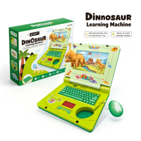 Juguete Educativo de Computadora Portátil con Diseño de Dinosaurio, con Ratón, Luces y Música, Juego de Imitación para Niños
