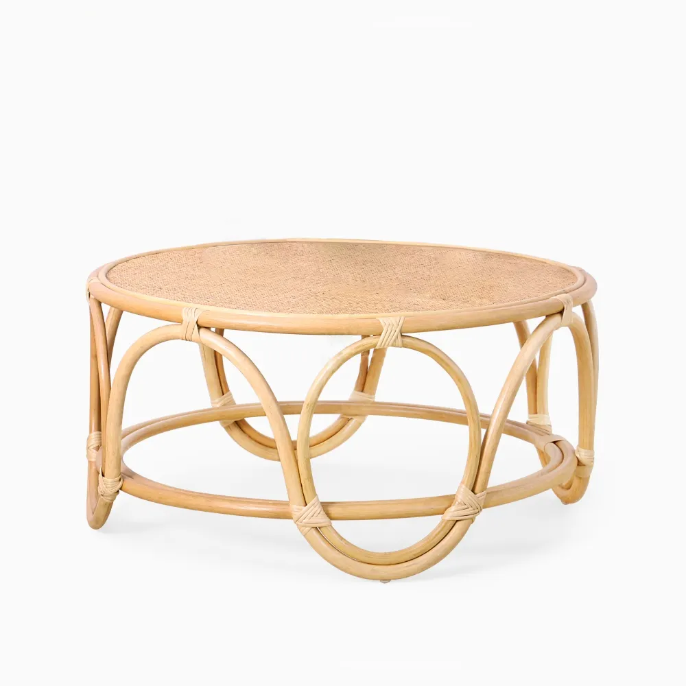 Круглый стол ручной работы из ротанга в рустикальном стиле и домашняя мебель из натурального ротанга из Вьетнама ручная работа