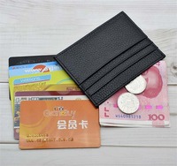 Dompet Kartu Bisnis & Paspor Kulit Asli Anti-RFID Tipis untuk Wanita & Pria