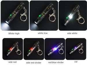 New Portable Lanterns ABS Material 7 <b>Work</b> Modes Type C Rechargeable <b>LED</b> Keychain Flashlights UV <b>Light</b> With Whistle for SOS - Product Image 5