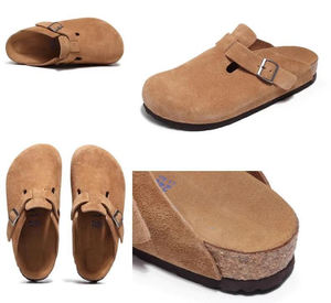 Mules <span class=keywords><strong>de</strong></span> Verano Cómodos <span class=keywords><strong>para</strong></span> <span class=keywords><strong>Hombre</strong></span> y Mujer, Marca <span class=keywords><strong>de</strong></span> Diseñador Popular, <span class=keywords><strong>Cuero</strong></span> Genuino, Estilo Brrken Stack Clogs - Product Image 2