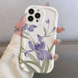 Cover per Cellulare in Silicone TPU con Stampa di Gigli Viola e Bordo Ondulato a Forma di Gelato per <span class=keywords><strong>iPhone</strong></span> X Xr Xs Max 11 12 13 <span class=keywords><strong>14</strong></span> 15 16 17 - Product Image 5