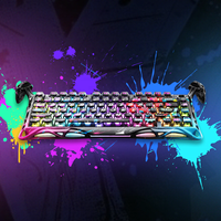 Nouveau clavier filaire de jeu GravaStar Mercury V75 Pro édition spéciale - Neon Graffiti, taux de polling 8 kHz, disposition 75 %, Hot-Swap RGB