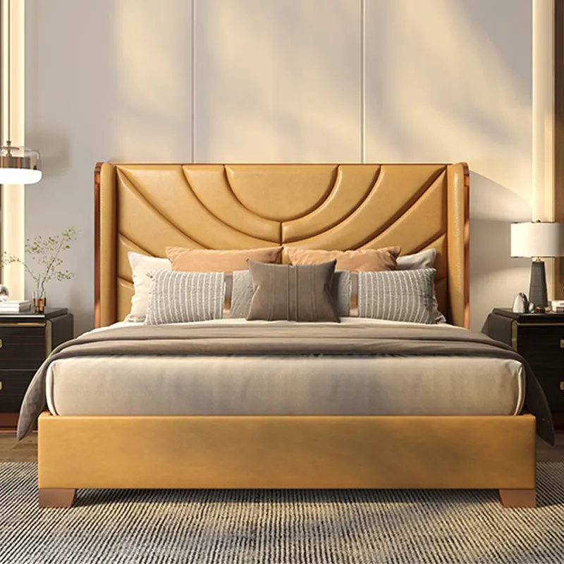Роскошный дизайн, комфортная ткань, односпальная изголовье на платформе, двуспальная кровать размера «Queen-Size», наборы мебели для спальни отеля