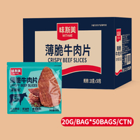 Daging Sapi Kering Rasa Lada Hitam Siap Santap, Irisan Daging Sapi Renyah Kering Udara, Tinggi Protein, Halal, Camilan Daging 25g Kemasan Grosir
