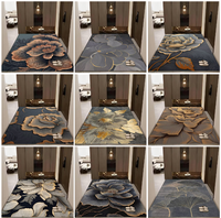 Crystal Velvet Blue Floral Area Rug 3D Printed Carpet Floor Mat for Living Room Bedroom Entryway Home Decor Wholesale B2B Custom