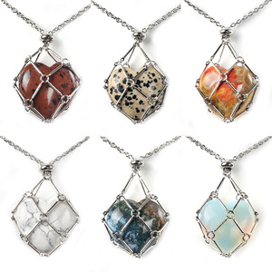 Soporte para collar de cristal jaula de acero inoxidable para piedra jaula de red ajustable piedra de cuarzo de cristal curativo para <span class=keywords><strong>la</strong></span> fabricación de joyas - Product Image 5