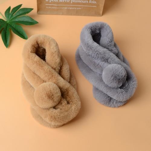 Милый теплый шарф из искусственного кроличьего меха Модный женский меховой воротник Корейский зимний утепленный плюшевый шарф кролика