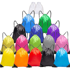 Polyester Reusable Drawstring Sports Backpack with Letter Pattern Promotional Bag