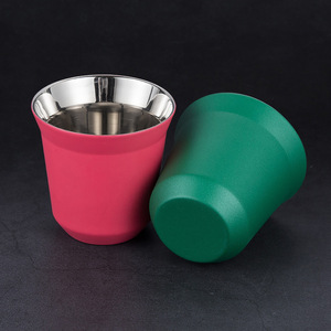 Mini tasse à café en acier inoxydable 304 à double paroi, petite capacité, pour cafés, bars, salons - Product Image 3