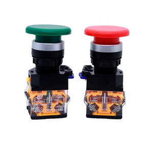 Bouton poussoir champignon momentané à réinitialisation automatique 22 mm LAY50-22D-11M LA38-11M, rouge, vert, jaune, 10A - Product Image 2