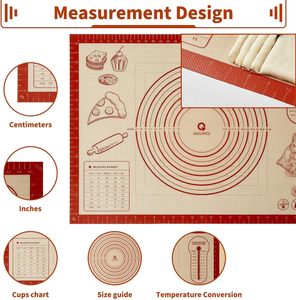 Tapis de cuisson en silicone pour pâtisserie, 28x20 pouces, extra large, pour biscuits et <span class=keywords><strong>pain</strong></span>, <span class=keywords><strong>planche</strong></span> <span class=keywords><strong>à</strong></span> <span class=keywords><strong>pétrir</strong></span> pour comptoir de cuisine - Vente chaude - Product Image 3
