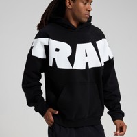 Sudadera con Capucha Personalizada para Hombre, Azul, con Letras Grandes Estampadas, Estilo Casual Urbano, Deportivo