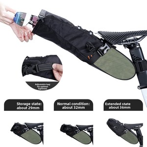 Sac arrière multifonctionnel pour vélo de route, grande capacité 5,8 L, en nylon léger, imperméable, avec sangle réglable et fermeture éclair - Product Image 3